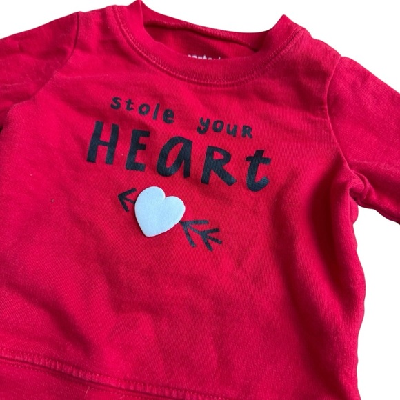 Carter’s 6M Set Outfit Red Blue Sweatshirt pull on pants Baby Girl Boy - Picture 3 of 5